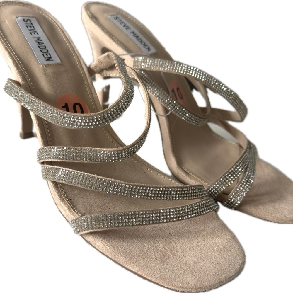 Steve Madden NWT Frankee Rhinestone Stiletto Heels 10 - Picture 2 of 13